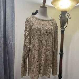 Jones New York Taupe Knit Sweater